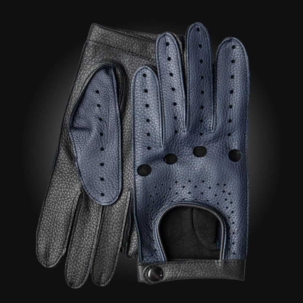 Combined Men's Leather Driving Gloves Made from American Deer