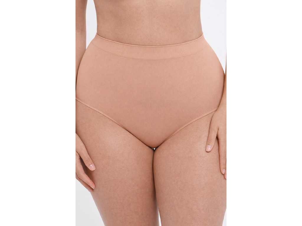 Jemně tvarující bezešvé kalhotky, TMAVÁ NUDE M