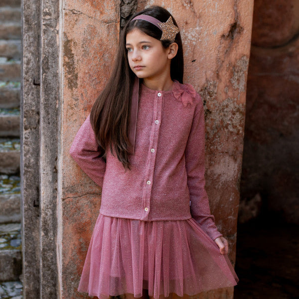 ROZA LUREX PLETENI CARDIGAN