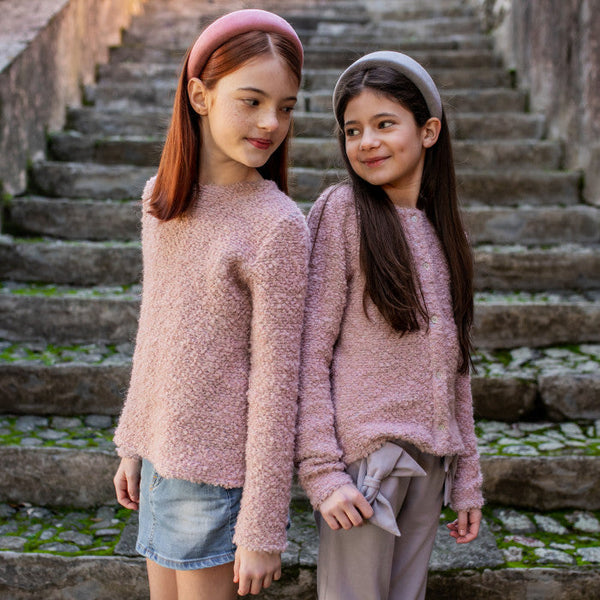 SUÉTER DE BOUCLE ROSA
