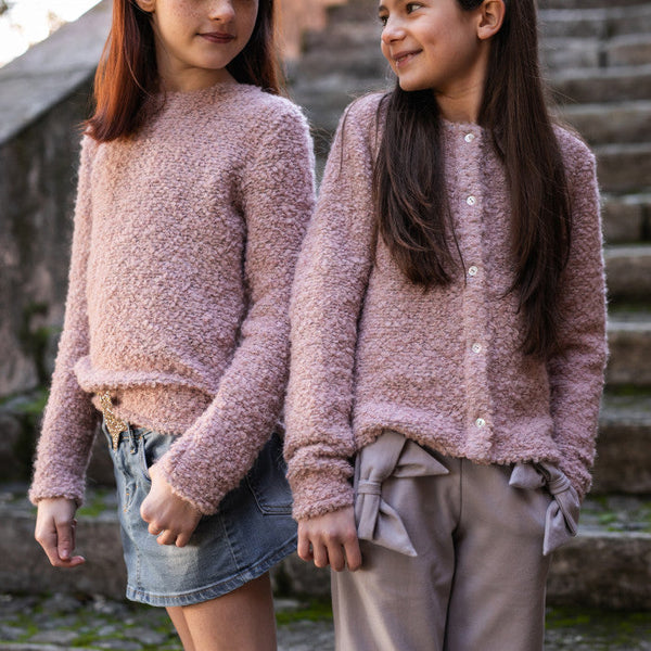 PINK BOUCLE CARDIGAN