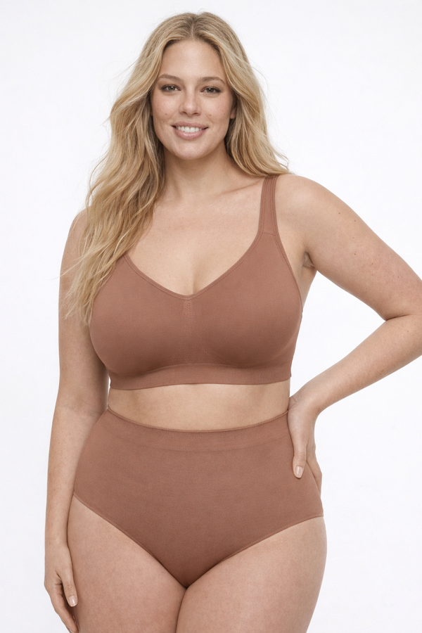 Lightly Shaping Seamless Panties, LIGHT BROWN Size: M