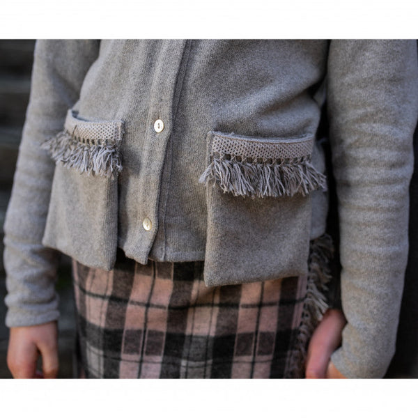 CARDIGAN EN COTON CHAUD AVEC DÉTAILS DE POCHES
