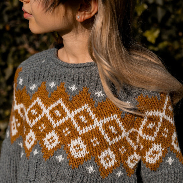 GRAY JACQUARD SWEATER