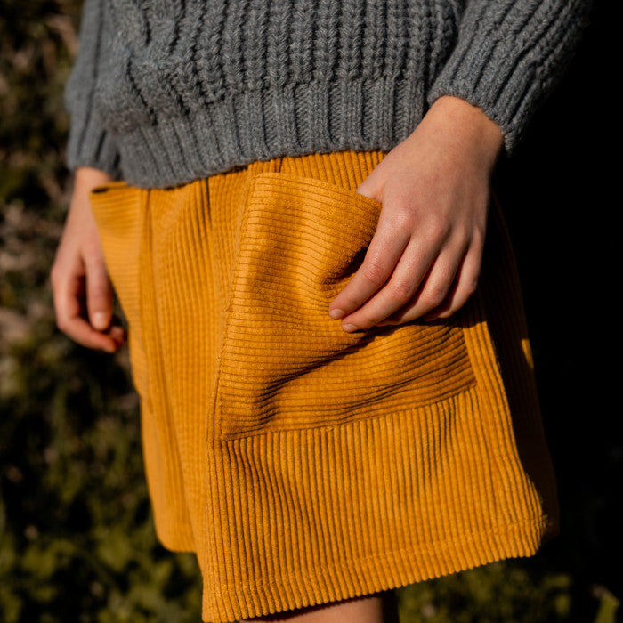OCHRE VELVET SKIRT