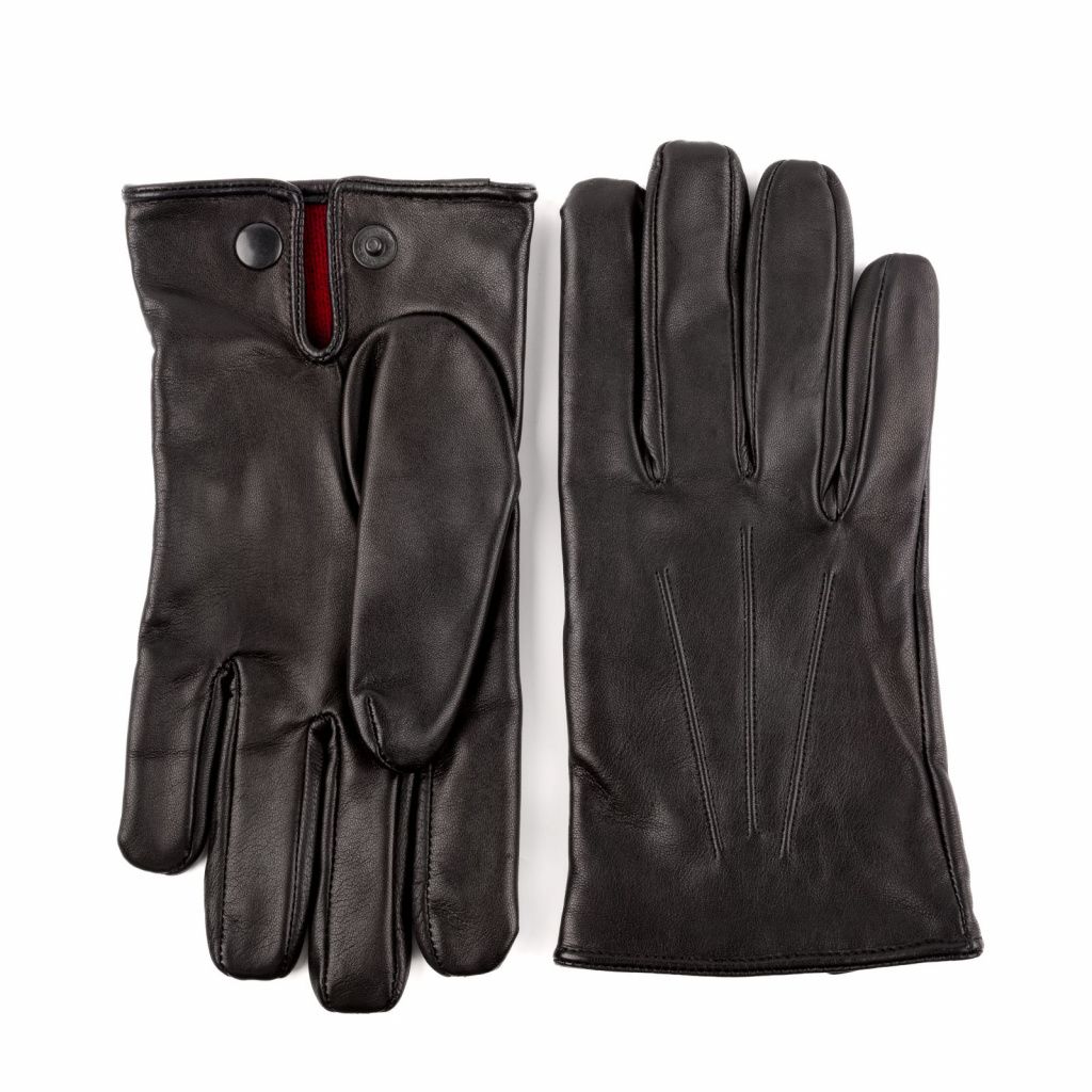 Men's Winter Gloves with Red Cashmere
