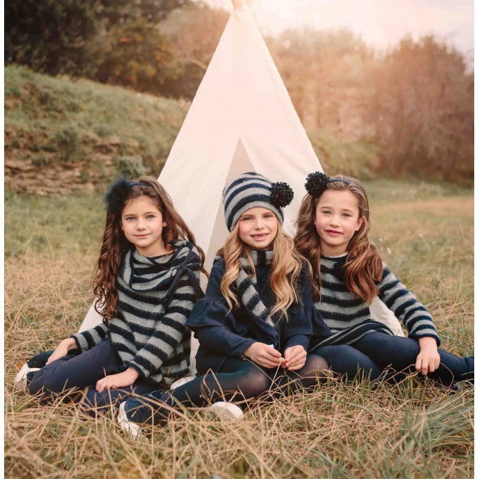 WARM COTTON DRESS WITH POM POM