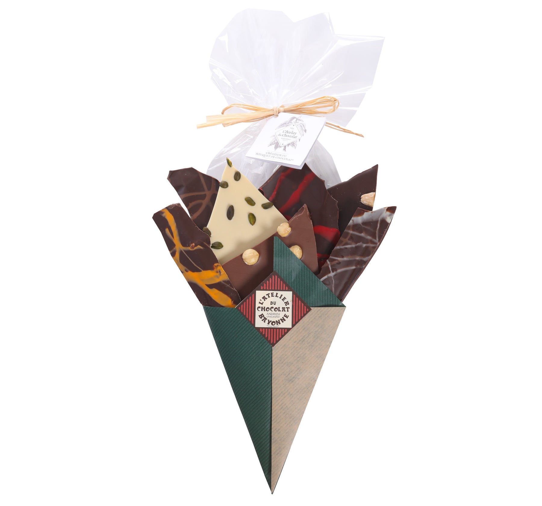 Scatola Regalo per il 70° Anniversario di L'Atelier du Chocolat · Bouquet di Cioccolato da Collezione e Feuillant d'Or