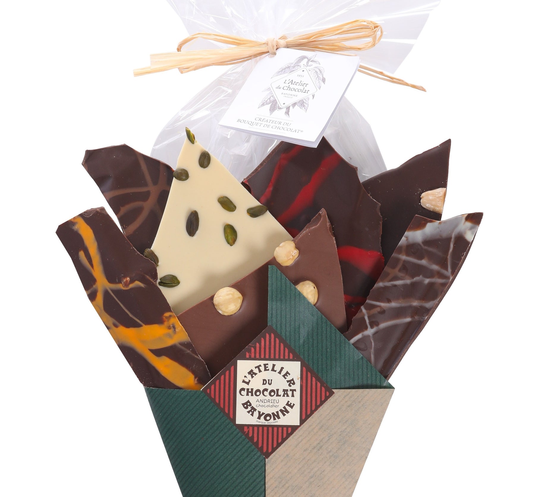 Scatola Regalo per il 70° Anniversario di L'Atelier du Chocolat · Bouquet di Cioccolato da Collezione e Feuillant d'Or