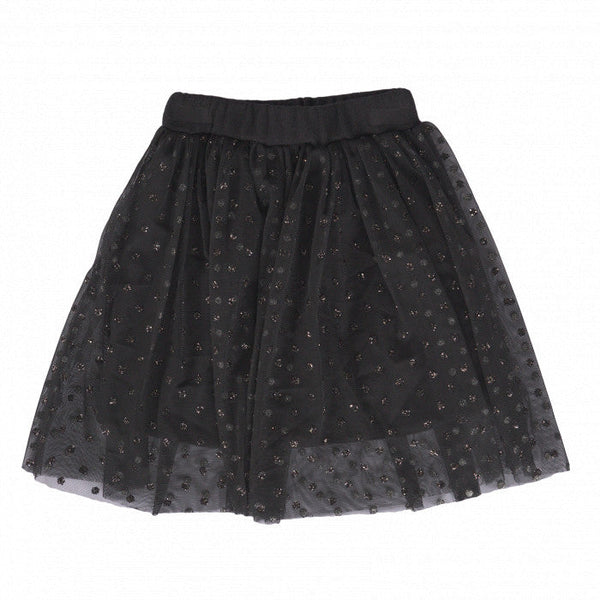 BLACK GLITTER POLKA DOT TULLE SKIRT