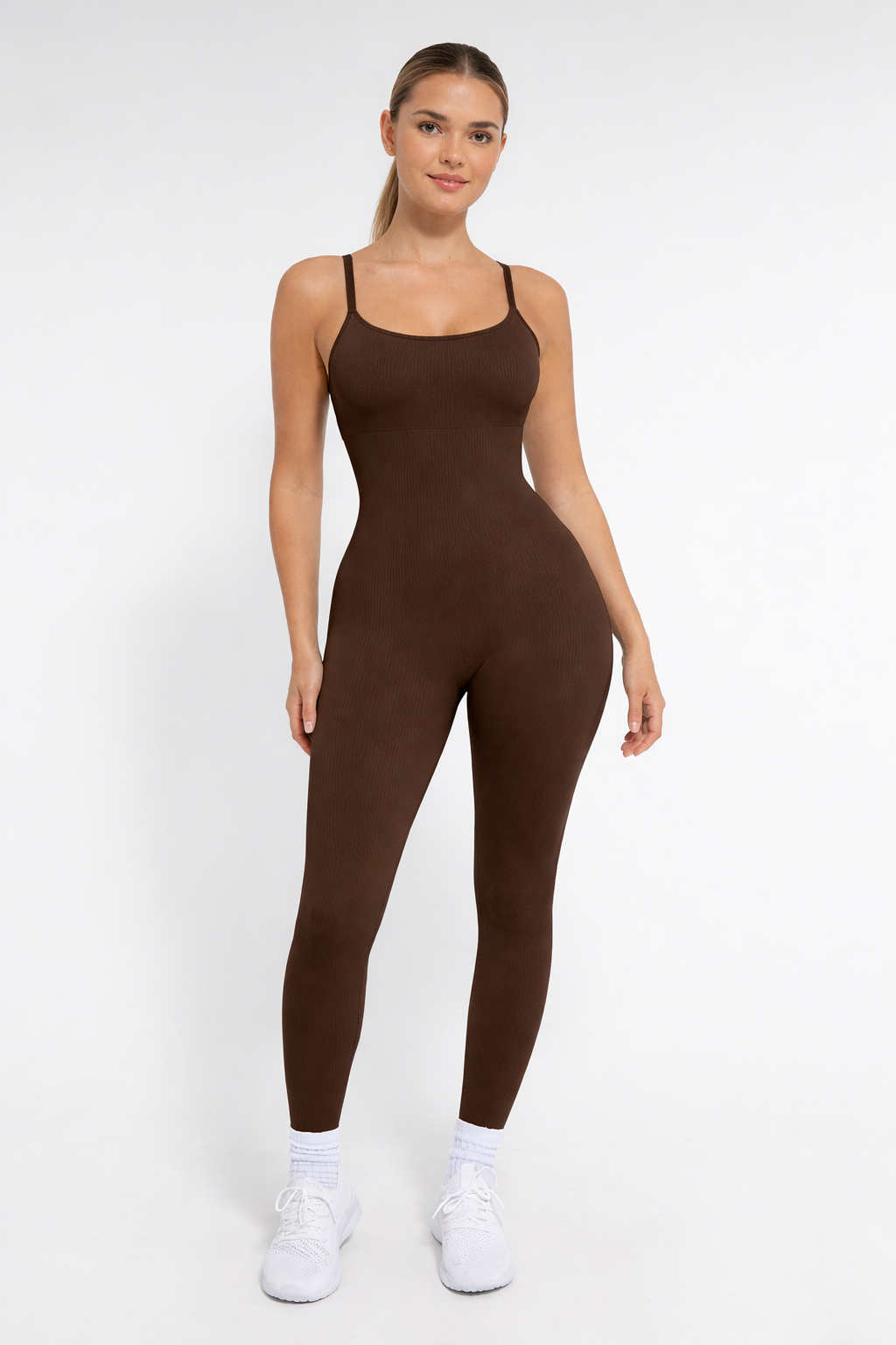 Shaping jumpsuit for every occasion, BROWN size other: M/L