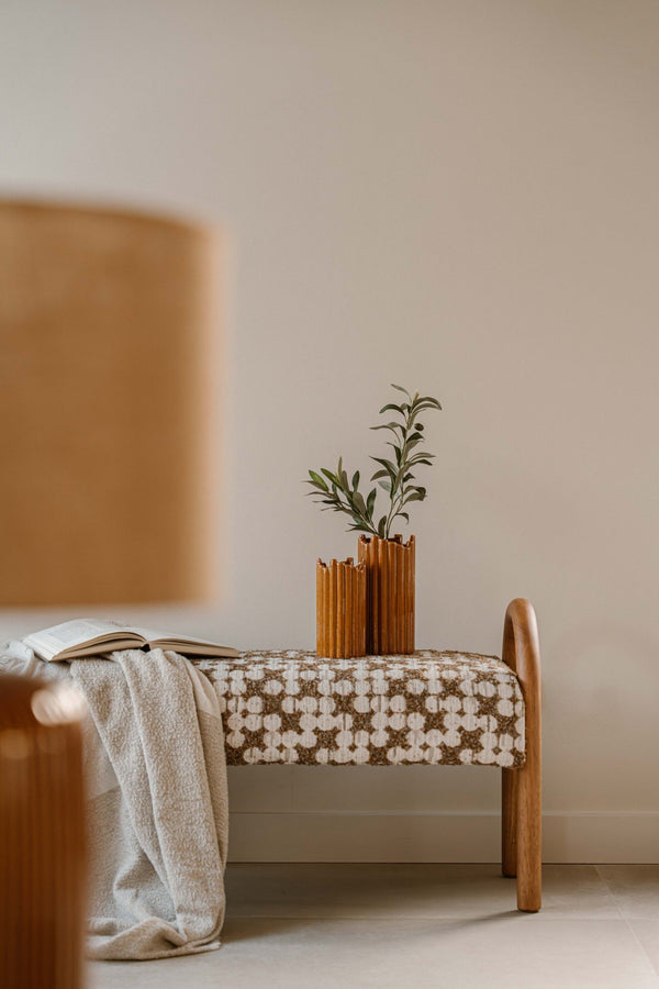 Indore Home - Vase Tubi - L - Designer Vase - Brown
