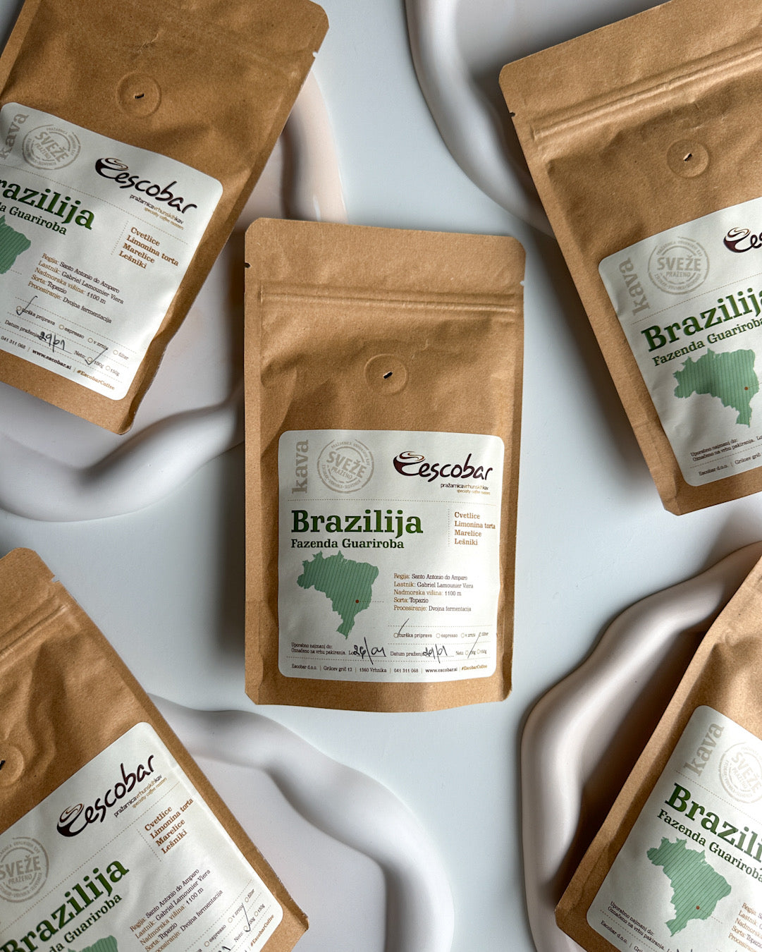 Kava Escobar Brazil FAZENDA GUARIROBA | aroma: cvijeće, limun torta, marelice, lješnjaci
