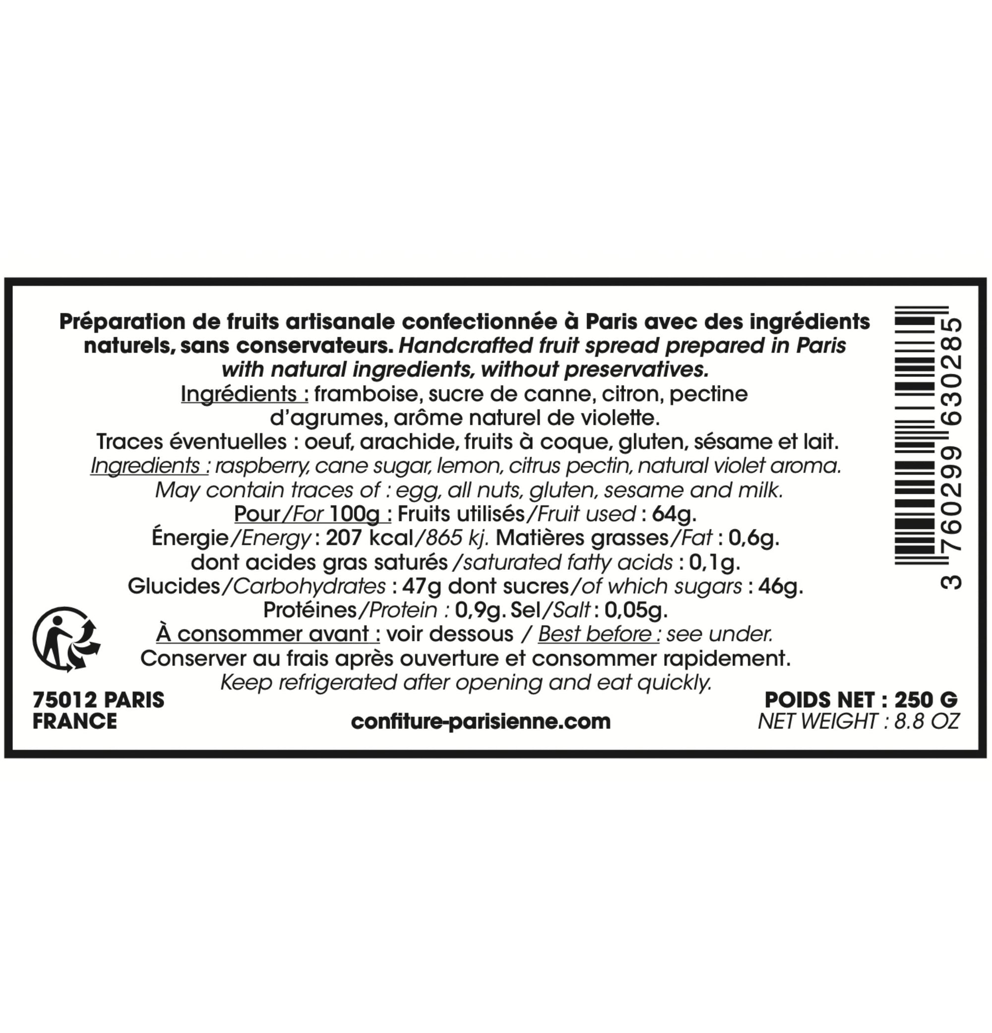 Confiture Parisienne - "Bon anniversaire" X Framboise Violette