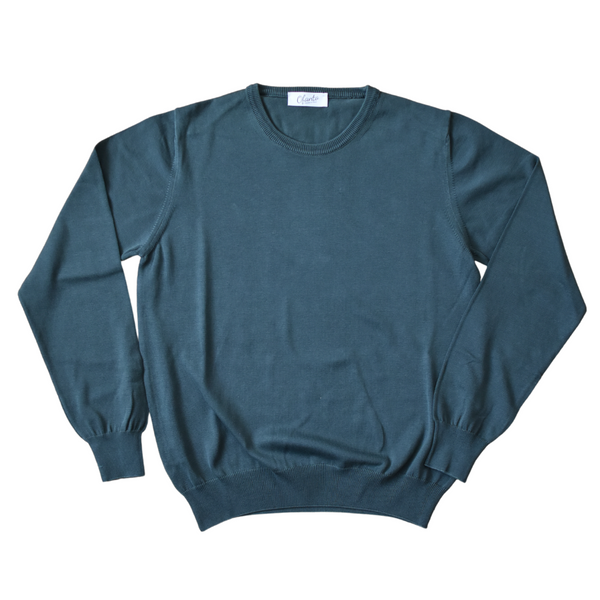 The Italian Pullover - Petrol Green