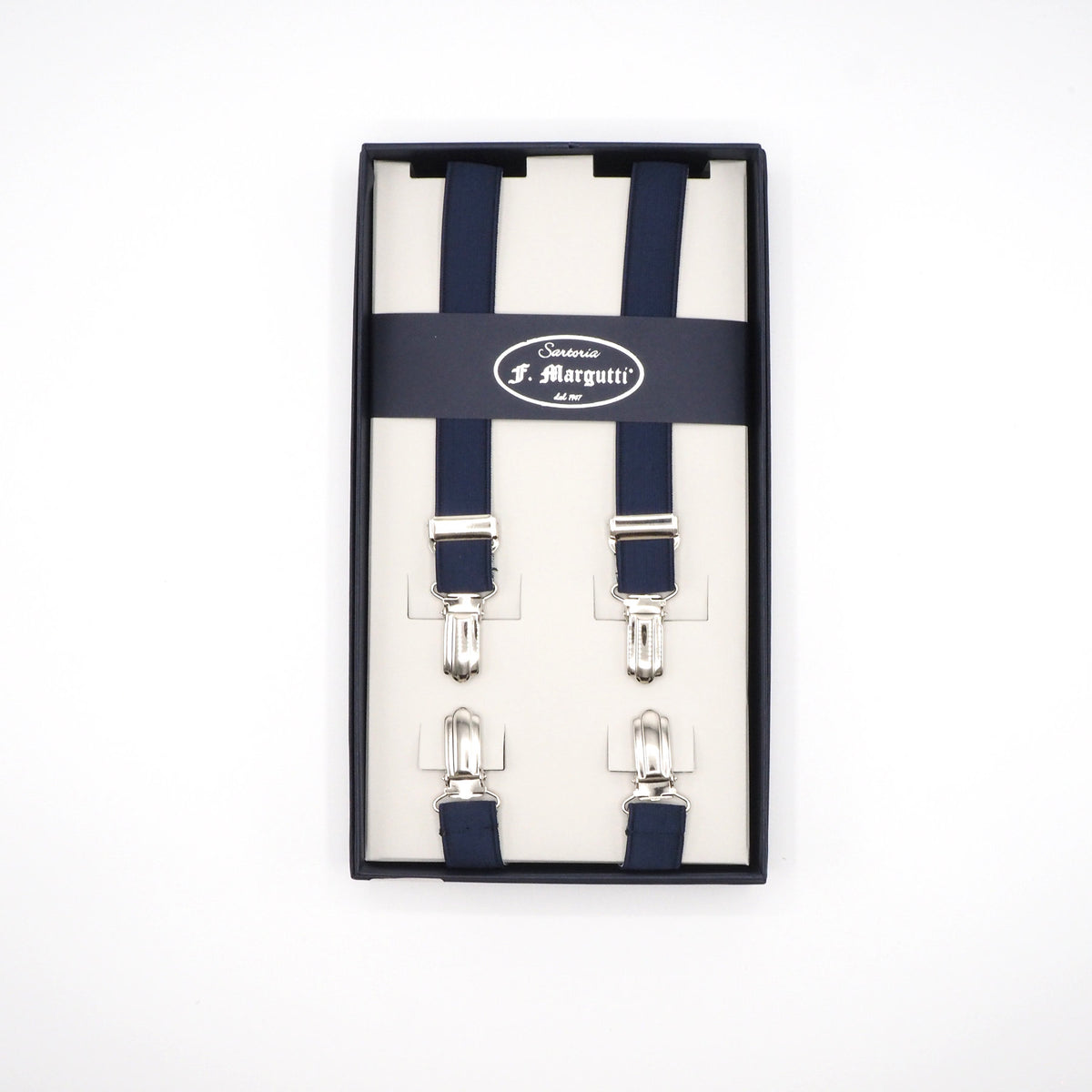 Elegant thin blue suspenders