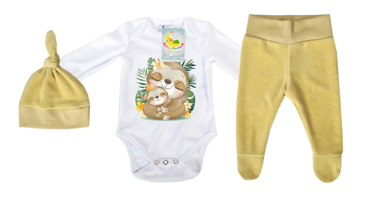 3-piece baby set - Plush - Ash Yellow