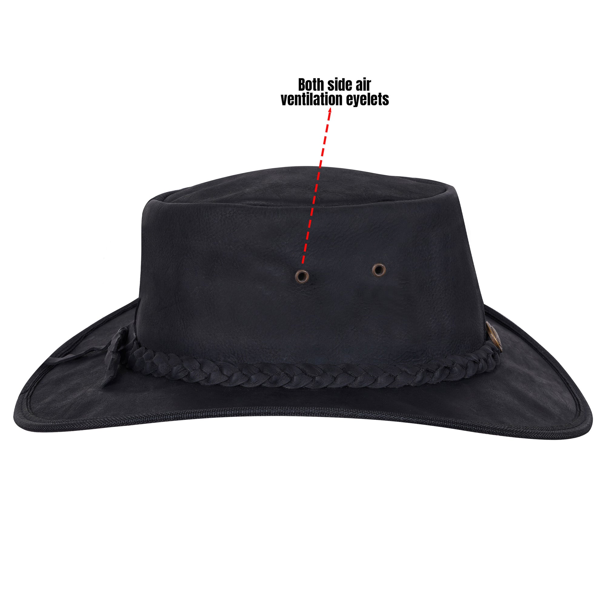 Black leather hat unisex