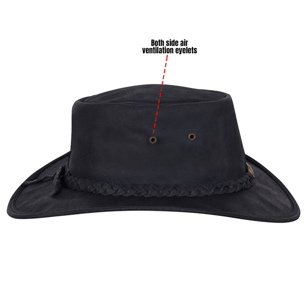 Black leather hat unisex