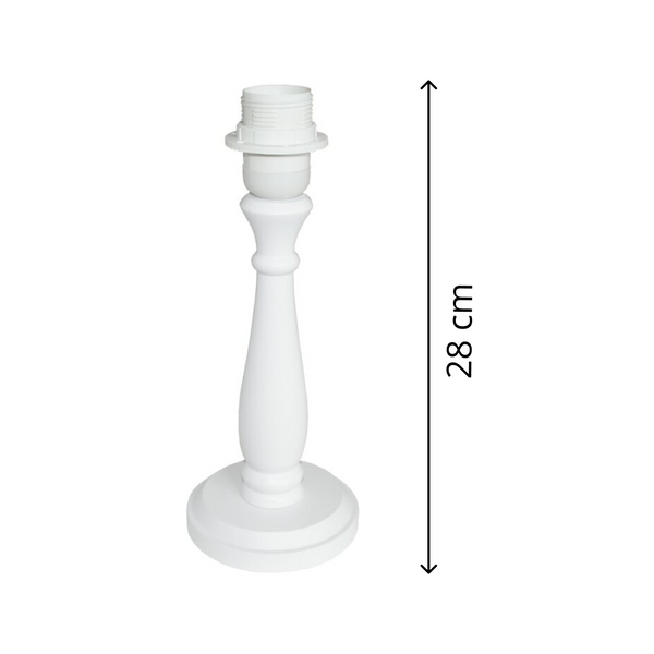 Diverse Holz Lampenvoet Tina – Stijlvolle Natuurlijke uitstraling in Wit (22 cm E14 / 28 cm E27)
