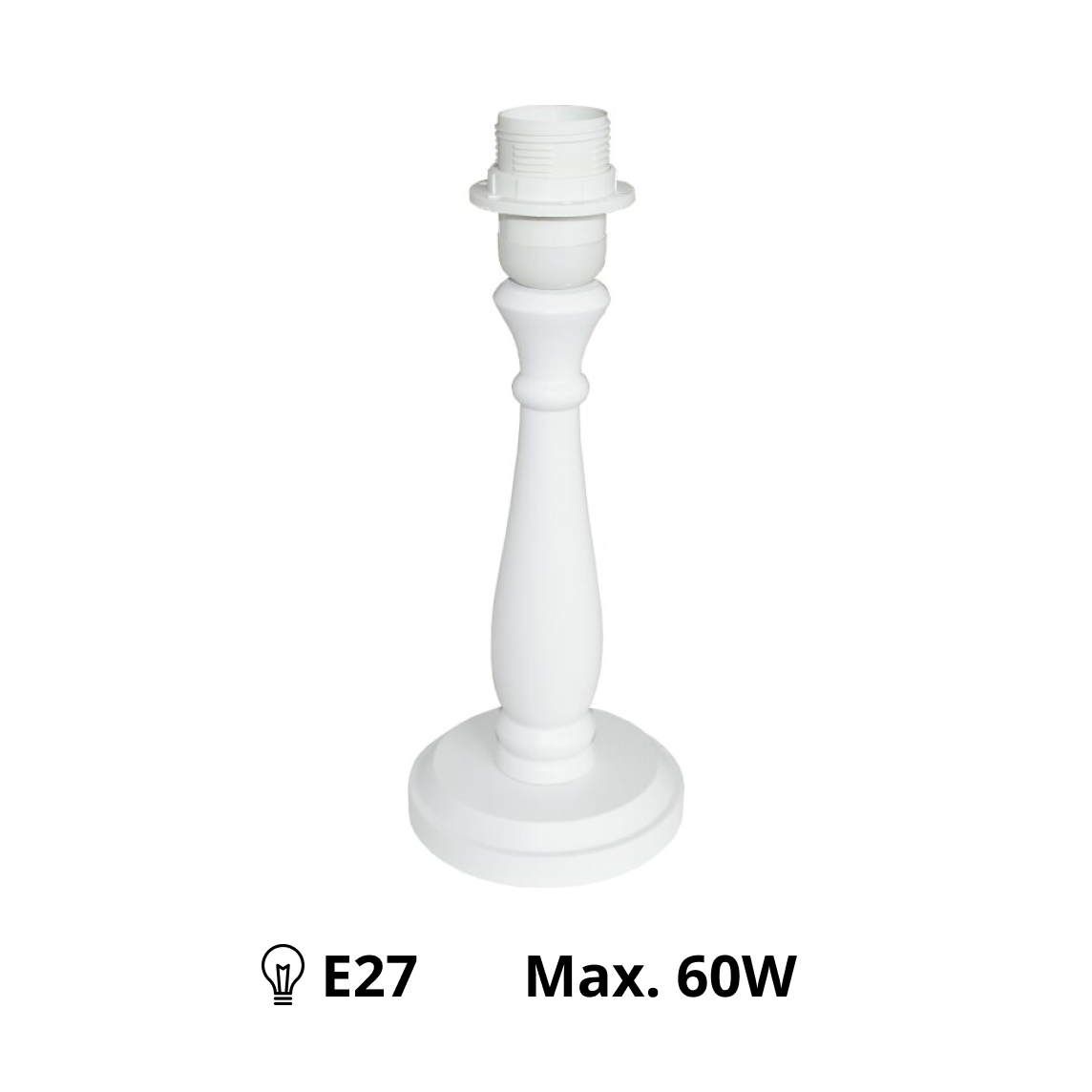 Diverse Holz Lampenvoet Tina – Stijlvolle Natuurlijke uitstraling in Wit (22 cm E14 / 28 cm E27)