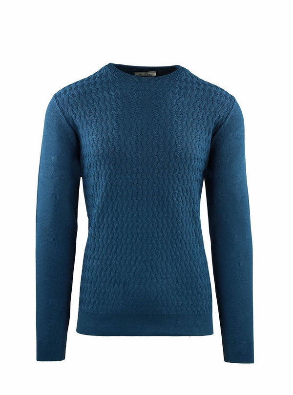 CREW NECK WITH CROSS RIBBED WORKMANSHIP