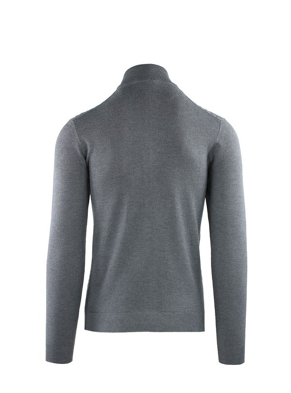 JACKET WITH CROSS RIBBED ZIP
