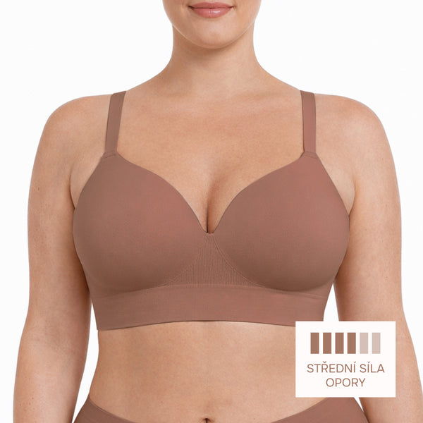 Seamless Shaping Bra Without Underwire, LIGHT BROWN Size: M