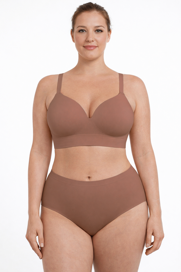 Seamless Shaping Bra Without Underwire, LIGHT BROWN Size: M