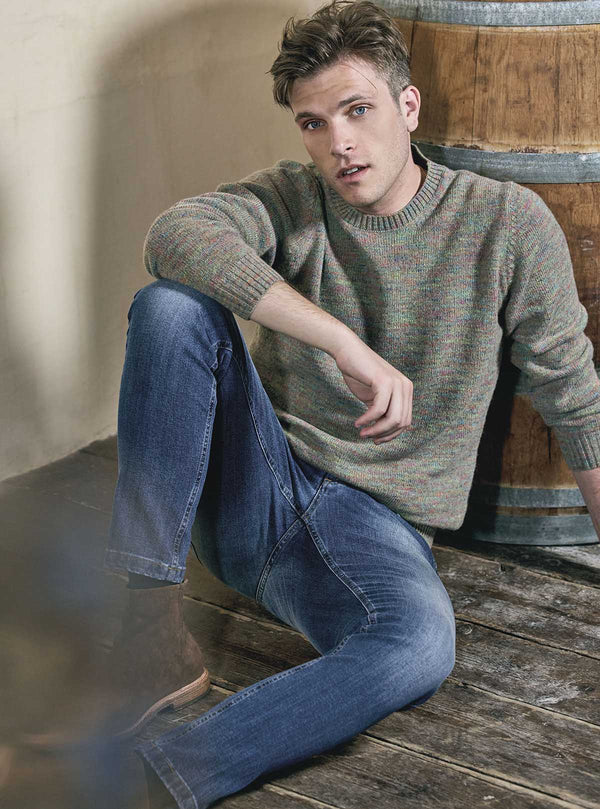 MULTICOLOR YARN CREW NECK