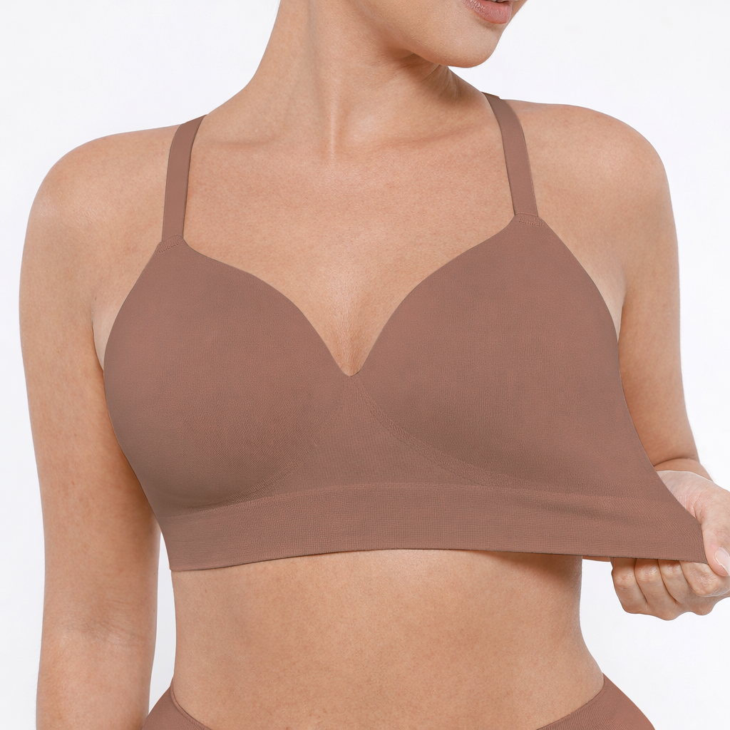 Seamless Shaping Bra Without Underwire, LIGHT BROWN Size: XL