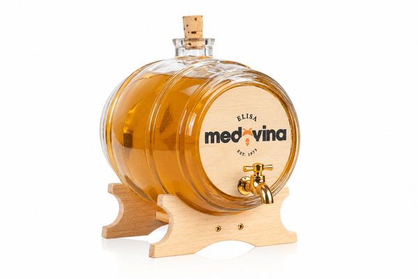 Glass Barrel with Logo and 5L of Elisa Mead