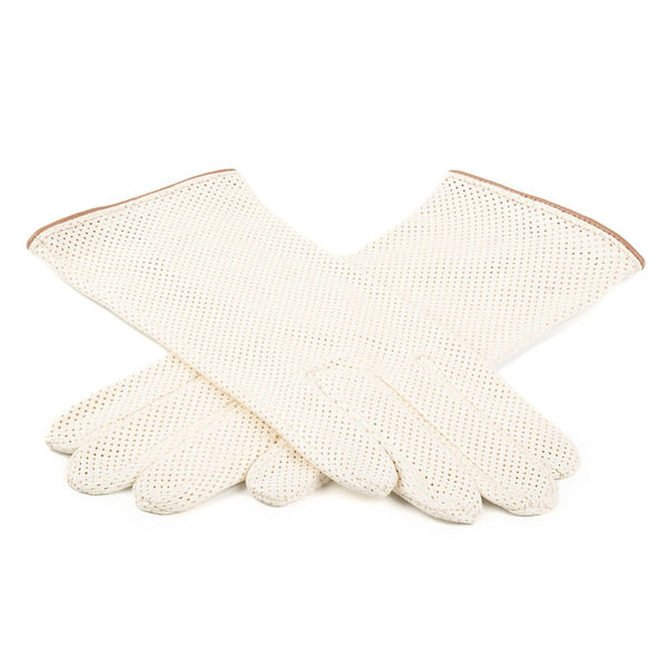 Short Perforated Gloves with a Small Split for Ladies