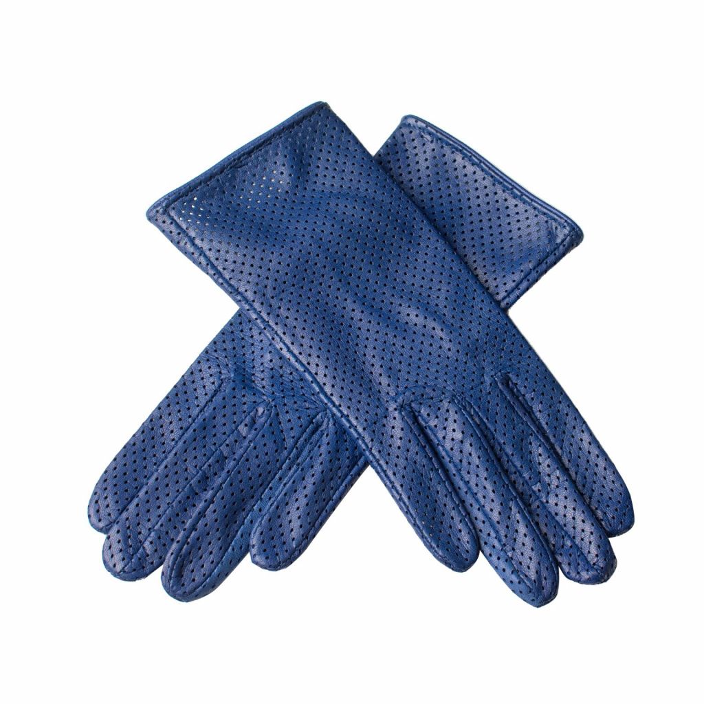 Short Perforated Gloves with a Small Split for Ladies