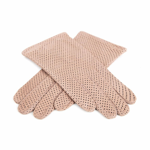 Short Perforated Gloves with a Small Split for Ladies