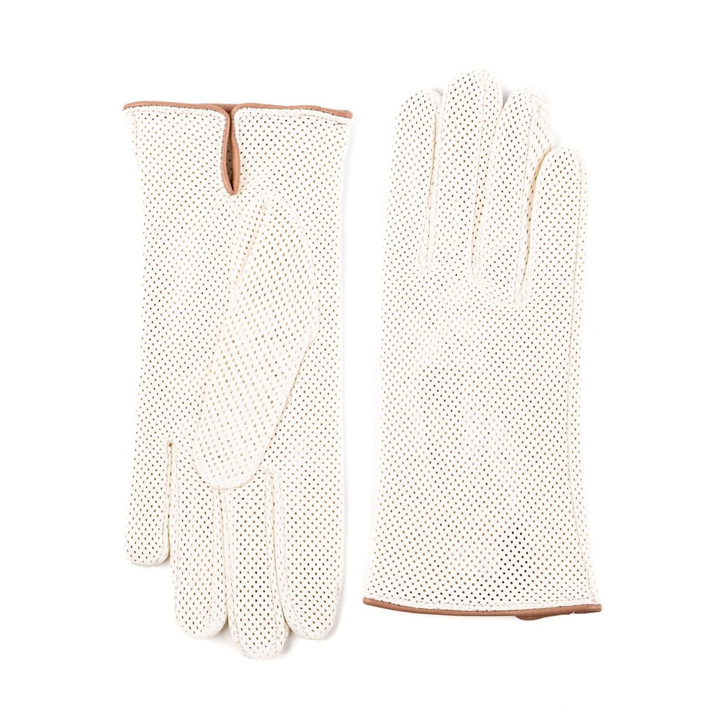 Short Perforated Gloves with a Small Split for Ladies