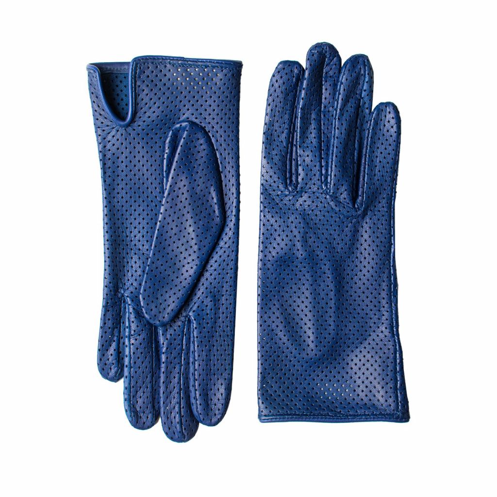 Short Perforated Gloves with a Small Split for Ladies