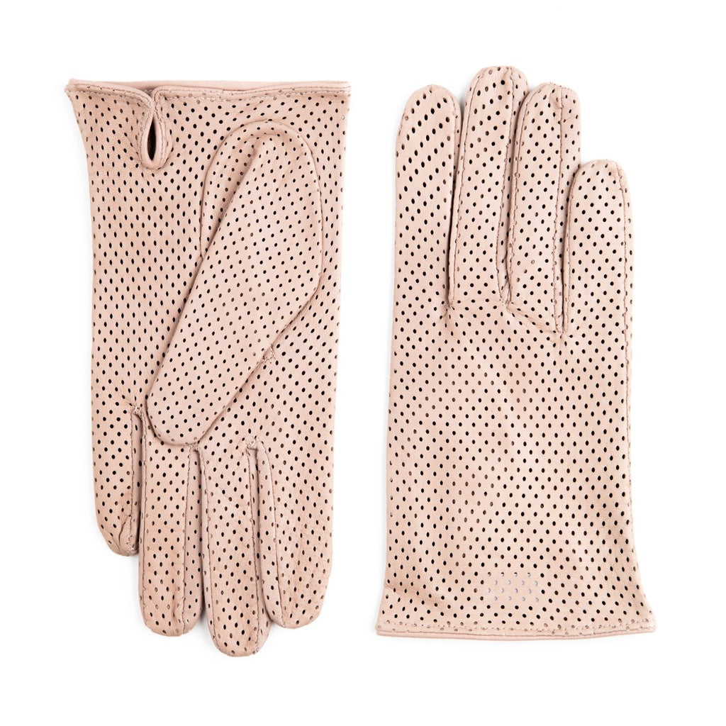 Short Perforated Gloves with a Small Split for Ladies