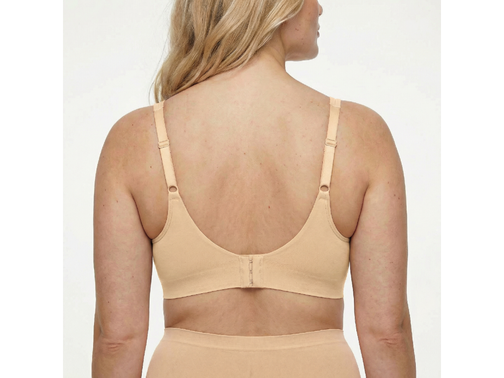 Seamless Shaping Bra Without Underwire with Wide Straps, NUDE Size: M