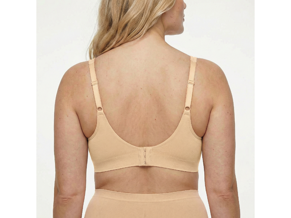 Seamless Shaping Bra Without Underwire with Wide Straps, NUDE L