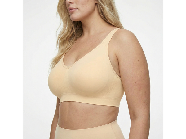 Seamless Shaping Bra Without Underwire with Wide Straps, NUDE L