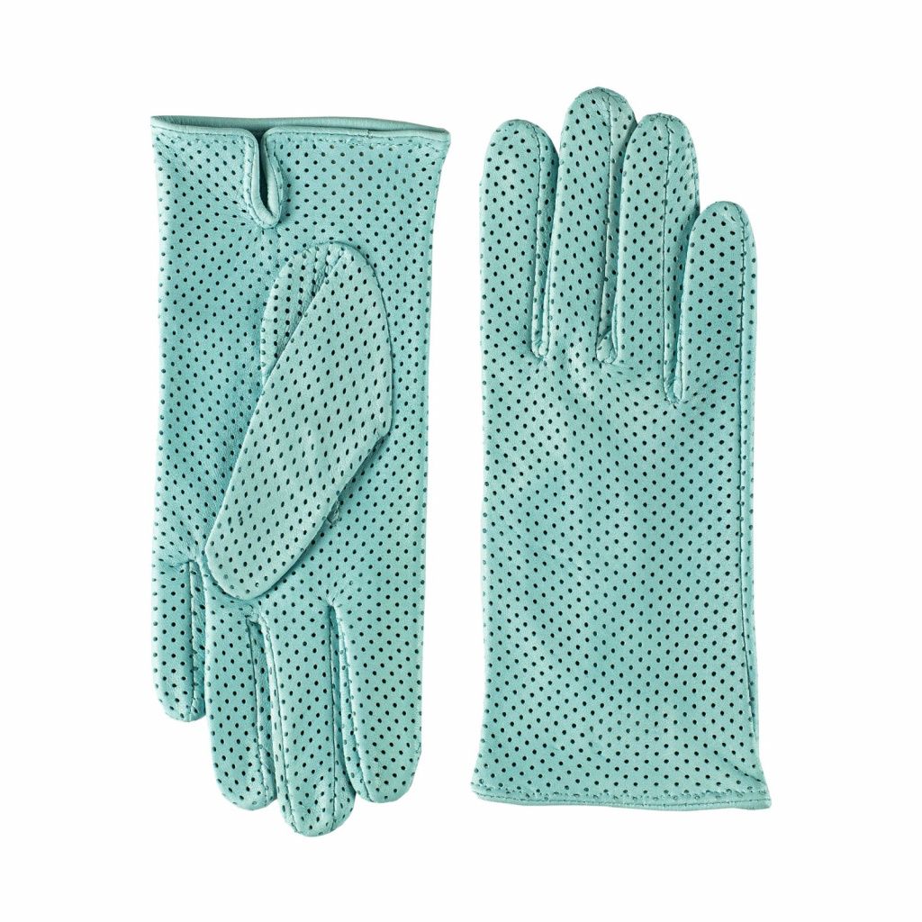 Short Perforated Gloves with a Small Split for Ladies