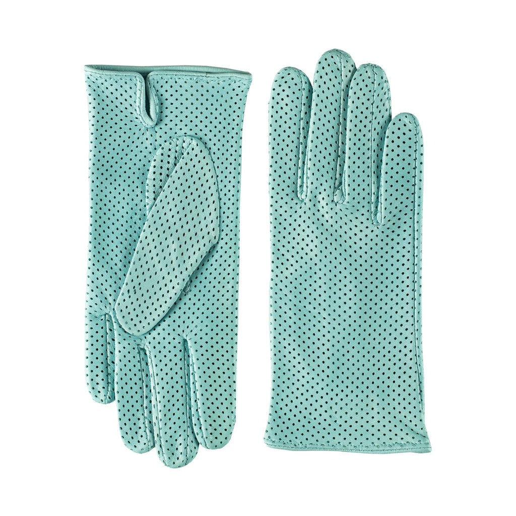 Short Perforated Gloves with a Small Split for Ladies