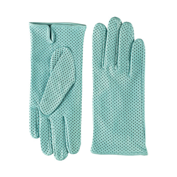 Short Perforated Gloves with a Small Split for Ladies