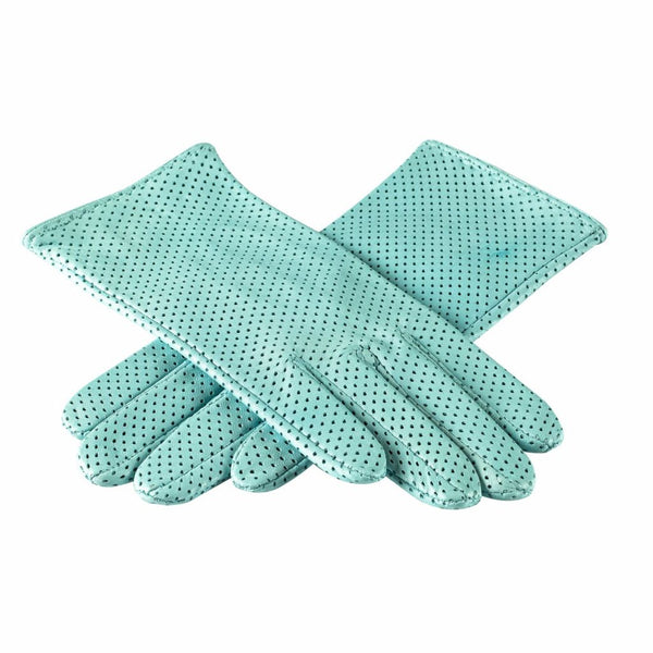Short Perforated Gloves with a Small Split for Ladies