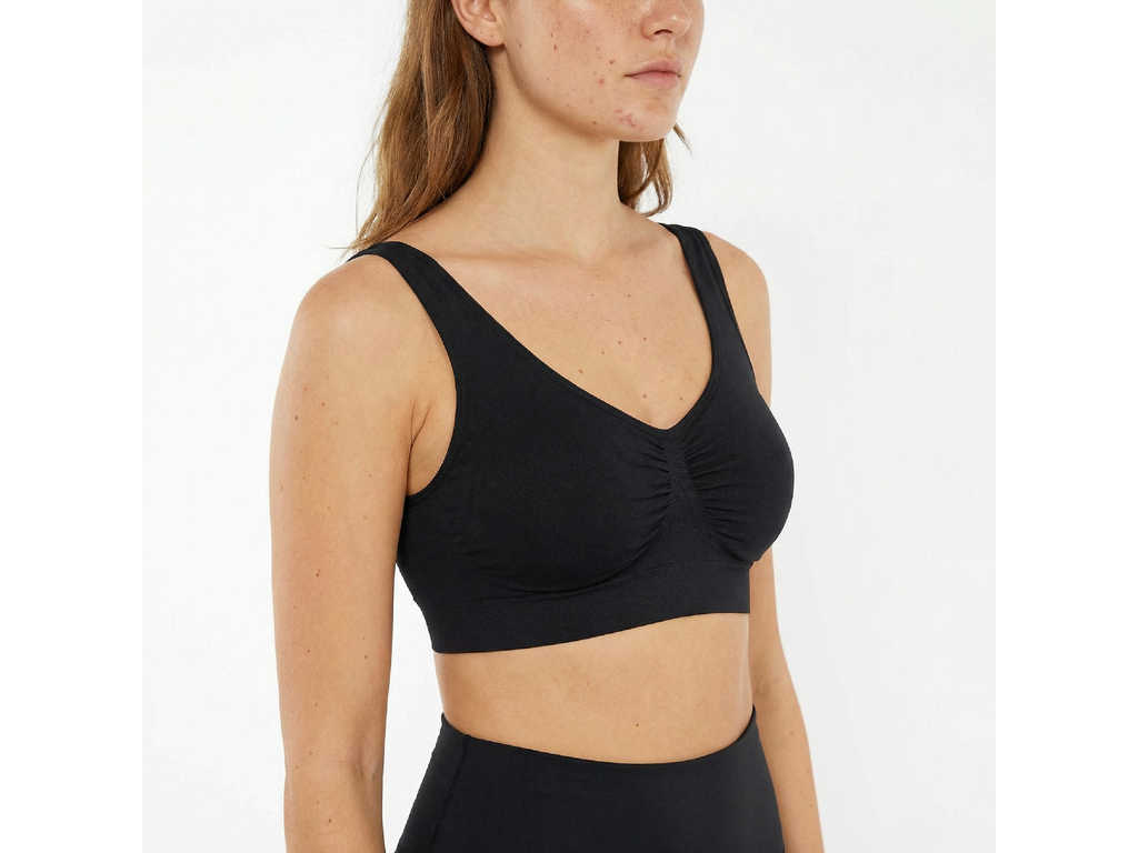 Gently Shaping Seamless Wireless Bra, BLACK L