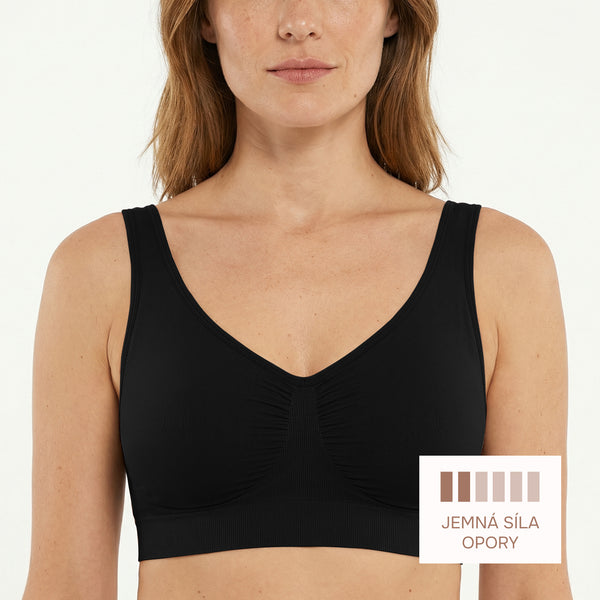 Gently Shaping Seamless Wireless Bra, BLACK Size: 3XL