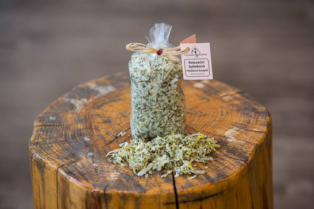 Soap Flakes for Bath - Peppermint 25g Cellophane Bag