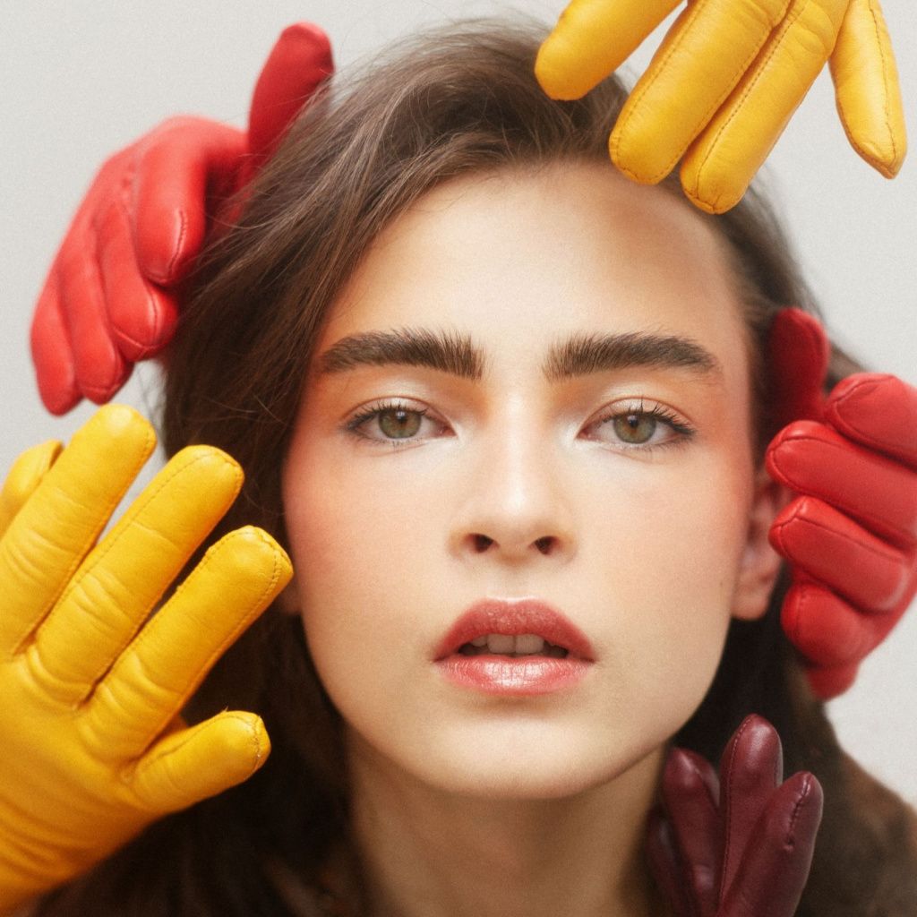 Colorful Smooth Women's Leather Gloves