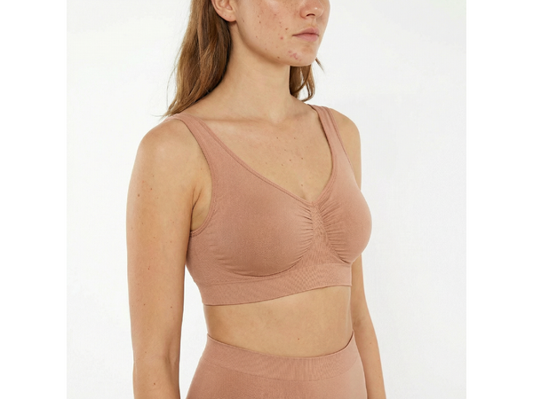 Gently Shaping Seamless Bra Without Underwire, DARK NUDE 3XL